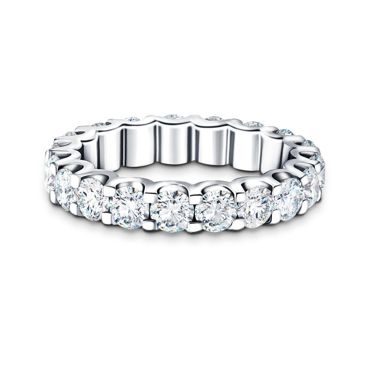 19 Stone Full Eternity Ring 3.00ct G/SI Diamonds In Platinum - All Diamond