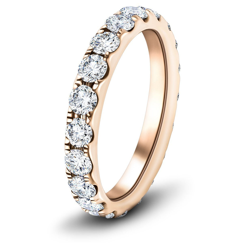 20 Stone Full Eternity Ring 2.00ct G/SI Diamonds In 18k Rose Gold - All Diamond