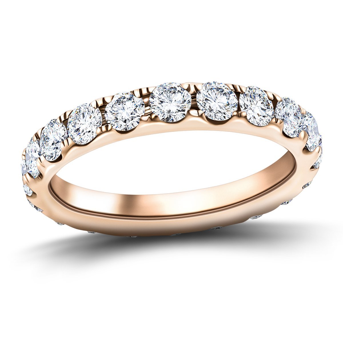 20 Stone Full Eternity Ring 2.00ct G/SI Diamonds In 18k Rose Gold - All Diamond