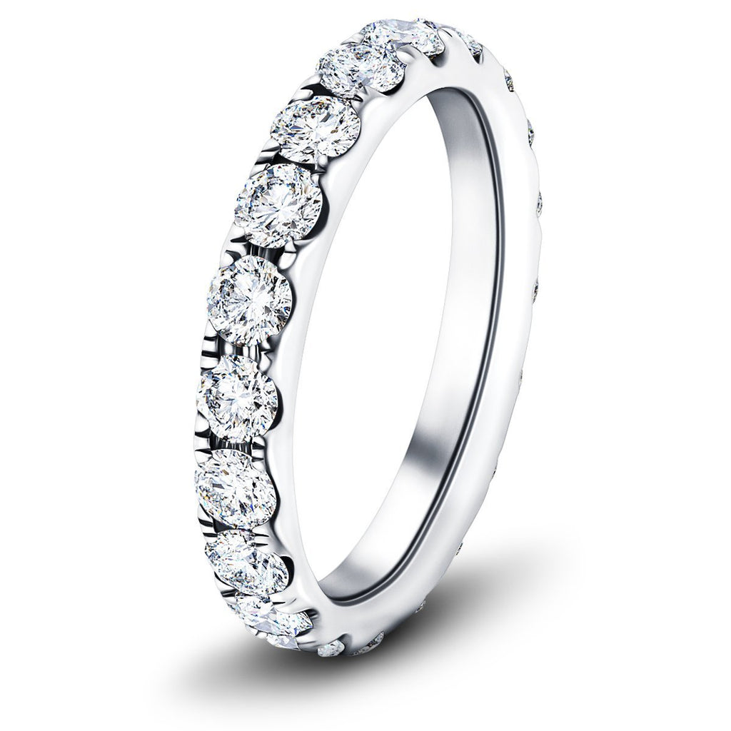 20 Stone Full Eternity Ring 2.00ct G/SI Diamonds In Platinum - All Diamond