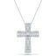 2.00ct Baguette and Round Cut Claw Set Diamond Cross in 9k White Gold