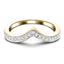 21 Stone Diamond Wishbone Ring 0.10ct G/SI Diamonds in 18k Yellow Gold - All Diamond