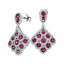 2.20ct Ruby & Diamond Drop Earrings in 18k White Gold