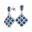 2.30ct Blue Sapphire & Diamond Drop Earrings in 18k White Gold
