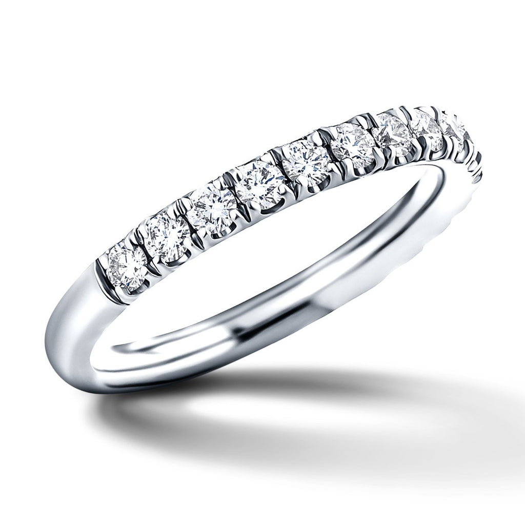 24 Stone Half Eternity Ring 0.25ct G/SI Diamonds in Platinum - All Diamond