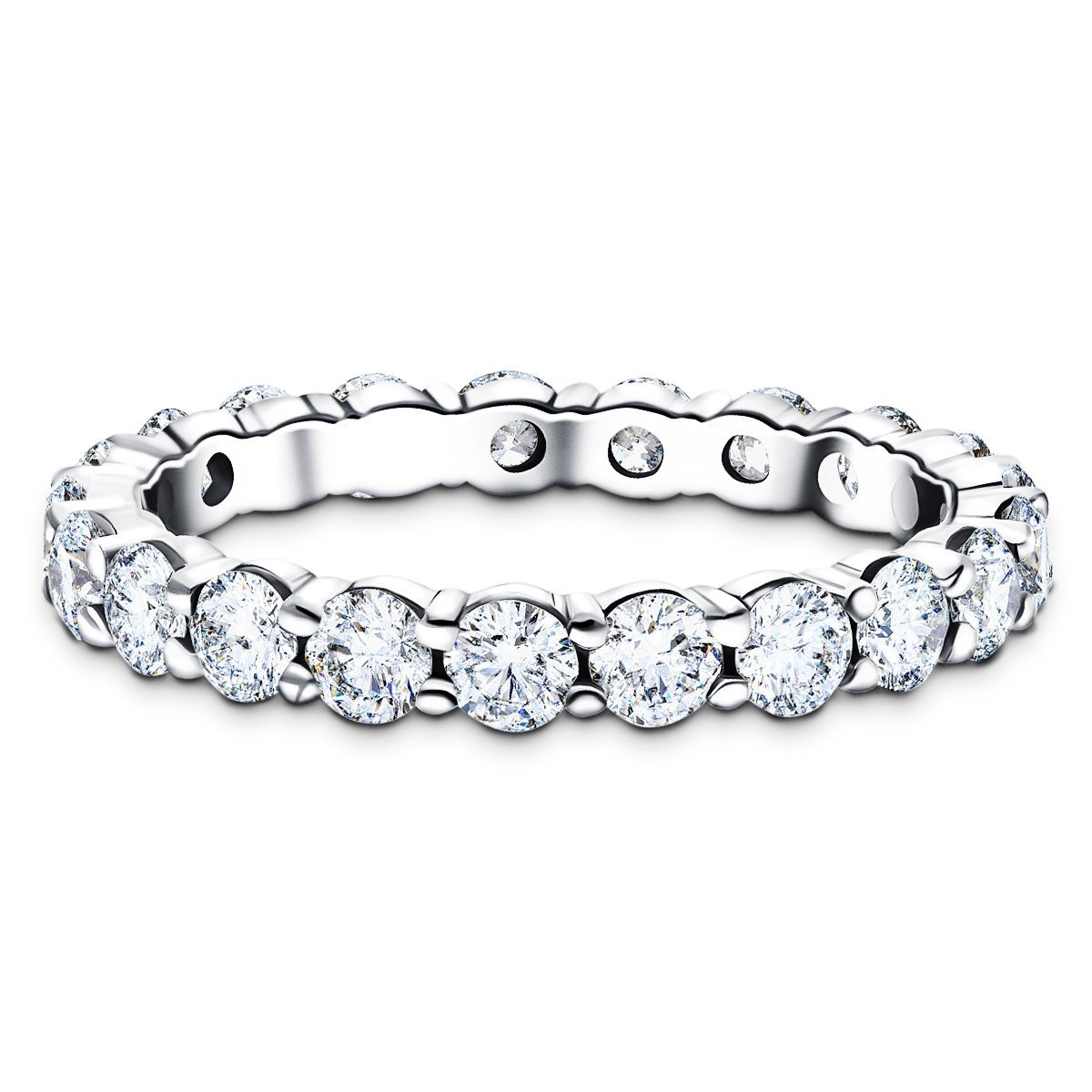 25 Stone Full Eternity Ring 1.50ct G/SI Diamonds in 18k White Gold - All Diamond