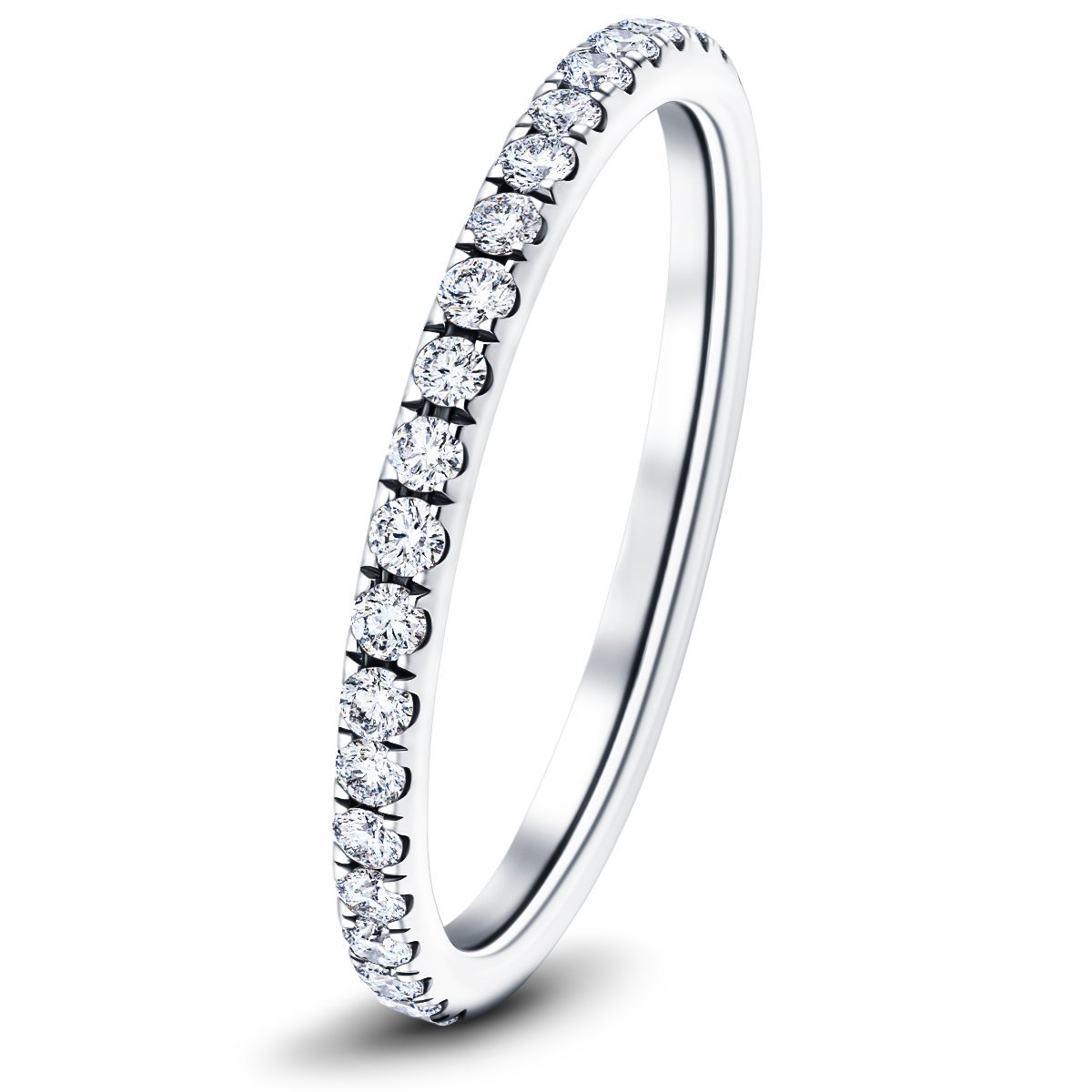 28 Stone Full Eternity Ring 1.00ct G/SI Diamonds In 18k White Gold - All Diamond