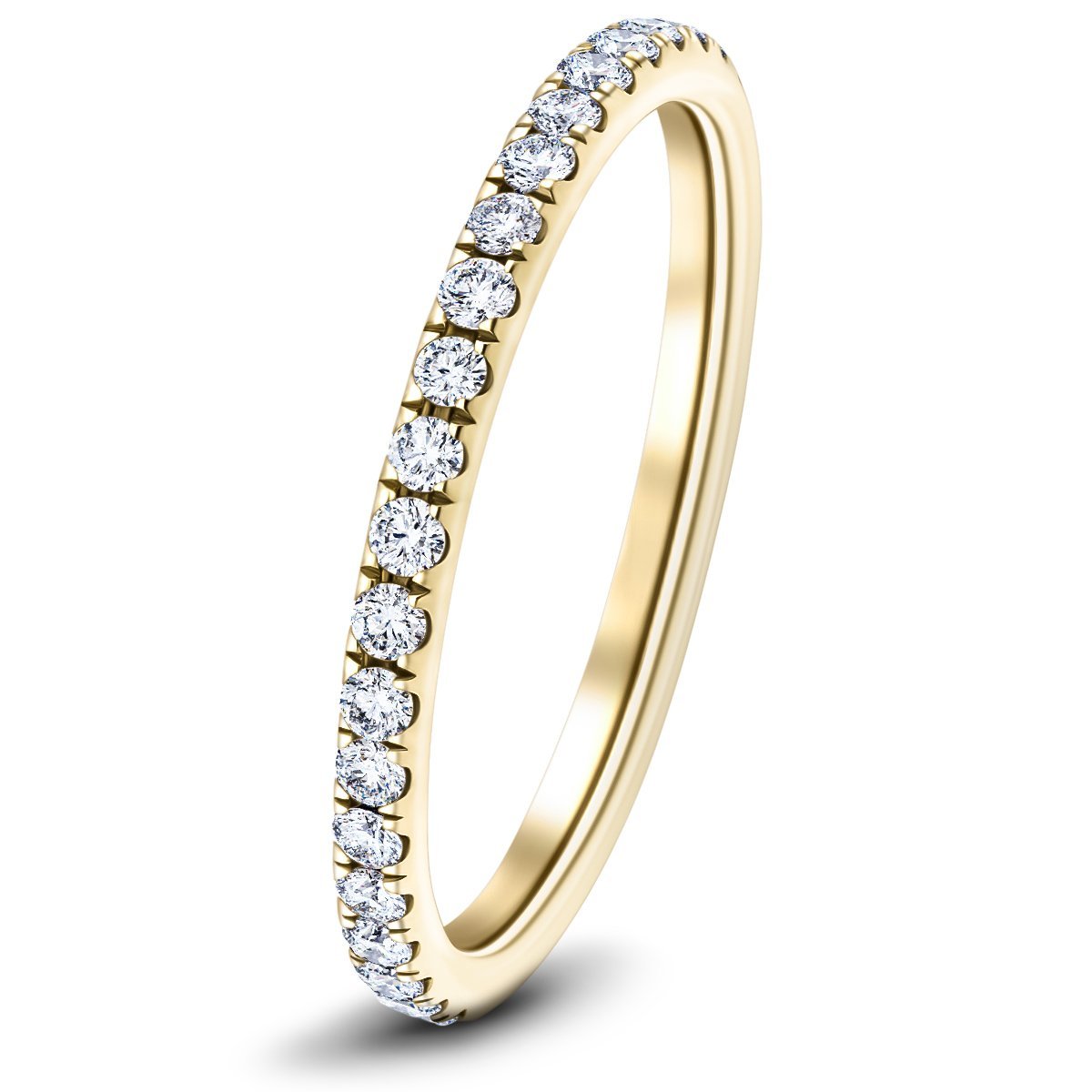 30 Stone Full Eternity Ring 0.75ct G/SI Diamonds In 18k Yellow Gold - All Diamond