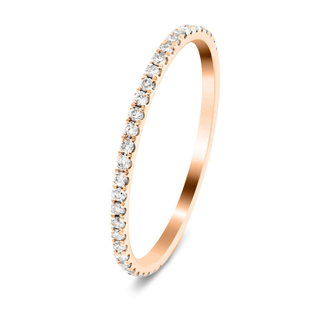 32 Stone Half Eternity Ring 0.17ct G/SI Diamonds in 18k Rose Gold - All Diamond
