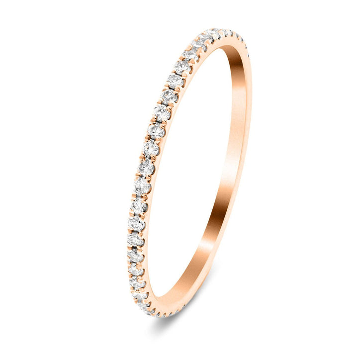 32 Stone Half Eternity Ring 0.17ct G/SI Diamonds in 18k Rose Gold