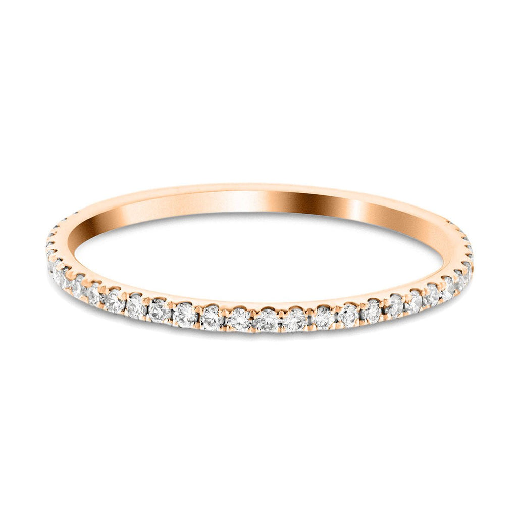 32 Stone Half Eternity Ring 0.17ct G/SI Diamonds in 18k Rose Gold - All Diamond