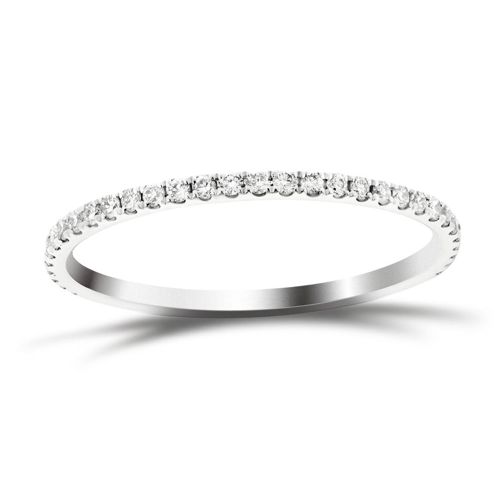 32 Stone Half Eternity Ring 0.17ct G/SI Diamonds in 18k White Gold - All Diamond
