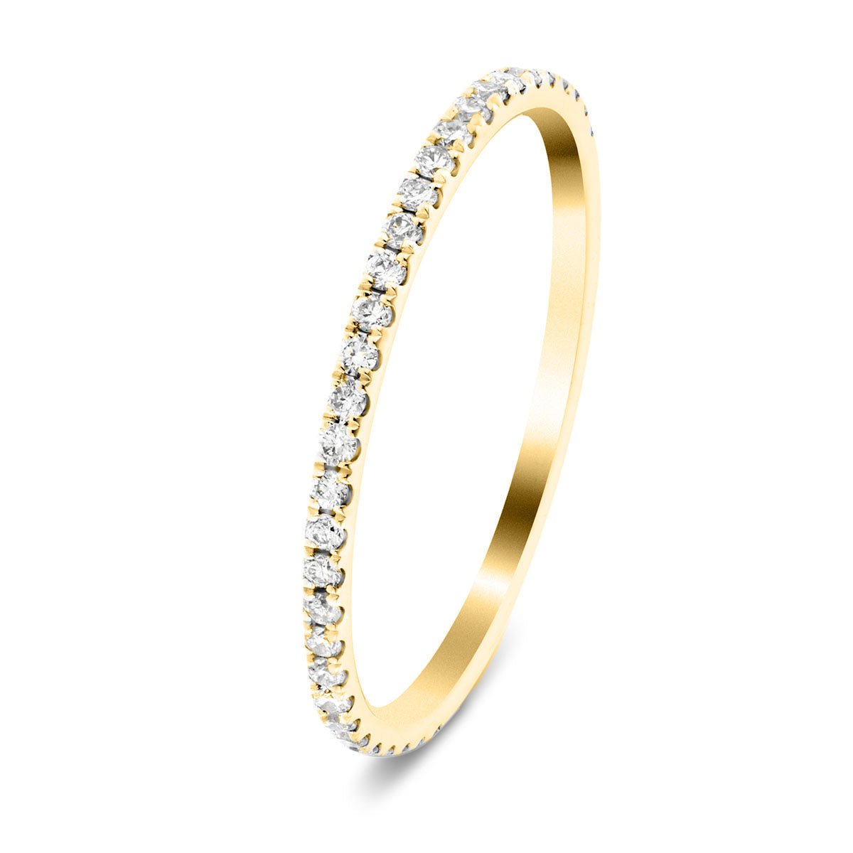 32 Stone Half Eternity Ring 0.17ct G/SI Diamonds in 18k Yellow Gold - All Diamond