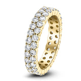 44 Stone Two Row Full Eternity Ring 4.00ct Diamond 18k Yellow Gold - All Diamond