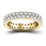 44 Stone Two Row Full Eternity Ring 4.00ct Diamond 18k Yellow Gold - All Diamond