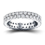 44 Stone Two Row Full Eternity Ring 4.00ct Diamond Platinum - All Diamond