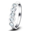 5 Stone Semi Bezel Set Diamond Ring 0.75ct G/SI In 18k White Gold