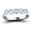 5 Stone Semi Bezel Set Diamond Ring 0.75ct G/SI in 18k White Gold - All Diamond
