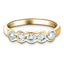5 Stone Semi Bezel Set Diamond Ring 0.75ct G/SI in 18k Yellow Gold - All Diamond
