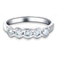5 Stone Semi Bezel Set Diamond Ring 0.75ct G/SI in Platinum - All Diamond
