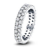 56 Stone Two Row Full Eternity Ring 2.00ct Diamond 18k White Gold - All Diamond