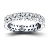 56 Stone Two Row Full Eternity Ring 2.00ct Diamond Platinum - All Diamond