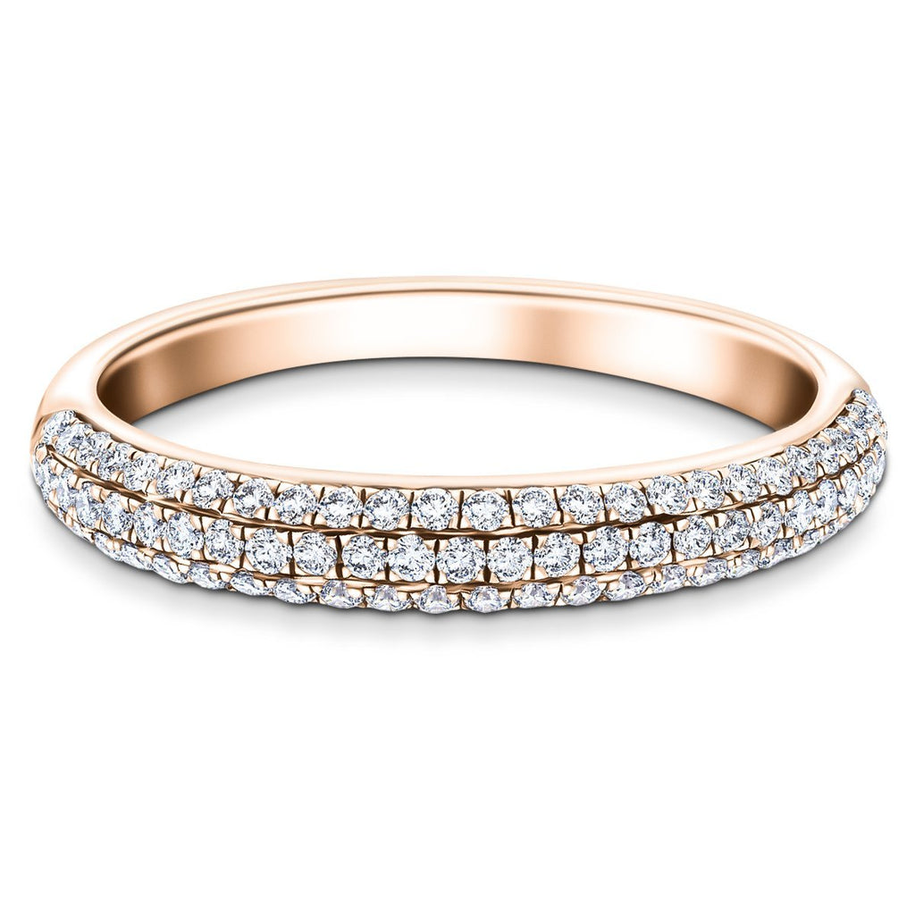 61 Stone Pave Diamond Half Eternity Ring 0.55ct G/SI 18k Rose Gold - All Diamond