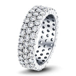 66 Stone Three Row Full Eternity Ring 6.00ct Diamond Platinum - All Diamond