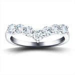 7 Stone Diamond Wishbone Ring 0.50ct G/SI Diamonds in Platinum - All Diamond