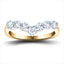 7 Stone Diamond Wishbone Ring 0.80ct G/SI Diamonds in 18k Yellow Gold - All Diamond