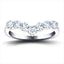 7 Stone Diamond Wishbone Ring 0.80ct G/SI Diamonds in Platinum - All Diamond