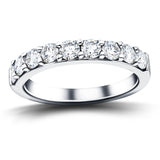 7 Stone Half Eternity Ring 1.60ct G/SI Diamonds in Platinum 4.1mm - All Diamond