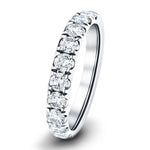 7 Stone Half Eternity Ring 2.20ct G/SI Diamonds in 18k White Gold - All Diamond