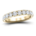 7 Stone Half Eternity Ring 2.20ct G/SI Diamonds in 18k Yellow Gold - All Diamond