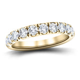 7 Stone Half Eternity Ring 2.20ct G/SI Diamonds in 18k Yellow Gold - All Diamond