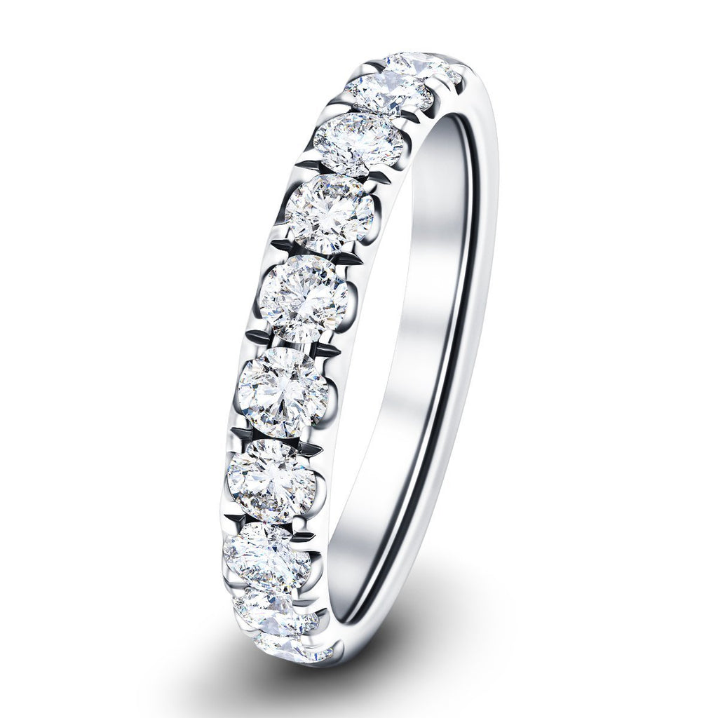 7 Stone Half Eternity Ring 2.20ct G/SI Diamonds in Platinum - All Diamond