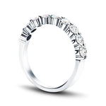 7 Stone Half Eternity Ring 2.20ct G/SI Diamonds in Platinum 4.3mm - All Diamond