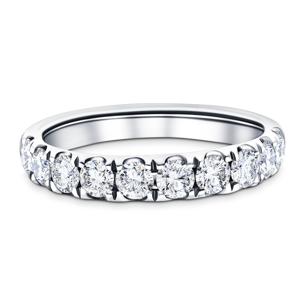 7 Stone Half Eternity Ring 2.20ct G/SI Diamonds in Platinum - All Diamond