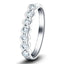 7 Stone Semi Bezel Set Diamond Ring 0.75ct G/SI In 18k White Gold