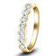 7 Stone Semi Bezel Set Diamond Ring 0.75ct G/SI In 18k Yellow Gold