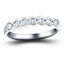 7 Stone Semi Bezel Set Diamond Ring 0.75ct G/SI in Platinum - All Diamond