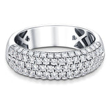 77 Stone Pave Diamond Half Eternity Ring 1.00ct G/SI 18k White Gold - All Diamond