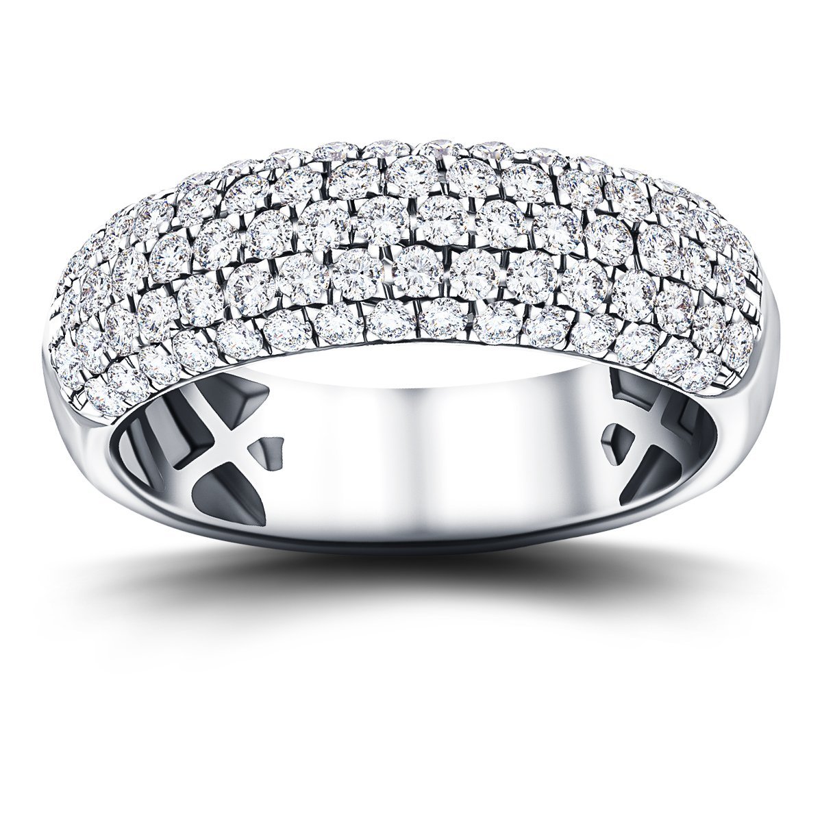 77 Stone Pave Diamond Half Eternity Ring 1.00ct G/SI Platinum - All Diamond