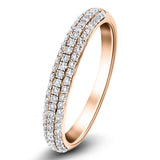 79 Stone Pave Diamond Half Eternity Ring 0.40ct G/SI 18k Rose Gold - All Diamond