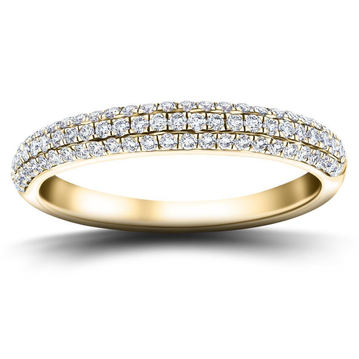 79 Stone Pave Diamond Half Eternity Ring 0.40ct G/SI 18k Yellow Gold - All Diamond