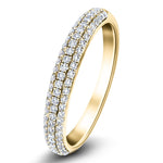 79 Stone Pave Diamond Half Eternity Ring 0.40ct G/SI 18k Yellow Gold - All Diamond