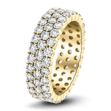 87 Stone Three Row Full Eternity Ring 3.00ct Diamond 18k Yellow Gold - All Diamond