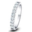 9 Stone Half Eternity Ring 0.50ct G/SI Diamonds in 18k White Gold 2.8mm