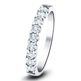 9 Stone Half Eternity Ring 0.50ct G/SI Diamonds in Platinum 2.8mm - All Diamond