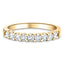 9 Stone Half Eternity Ring 0.80ct G/SI Diamonds in 18k Yellow Gold 3.2mm - All Diamond